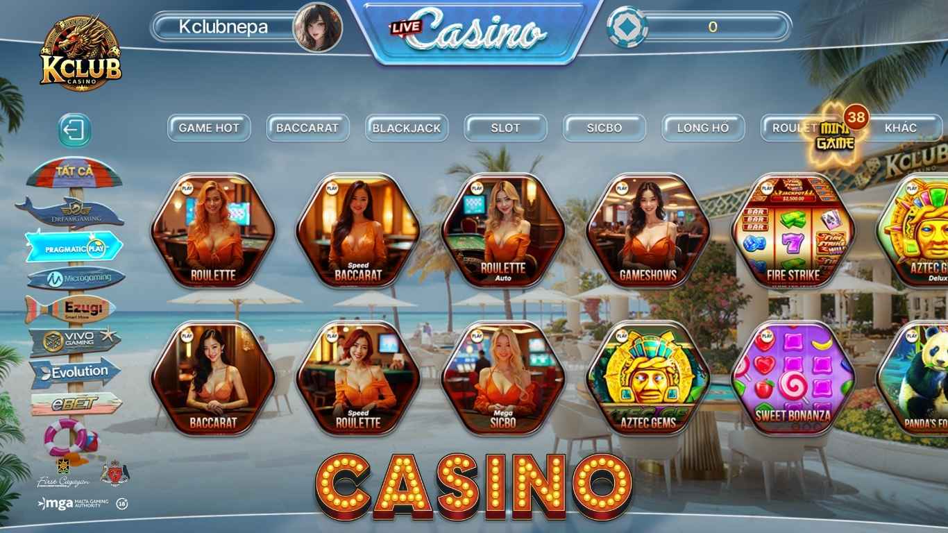 Điểm danh những tựa game Casino Kclub kinh điển