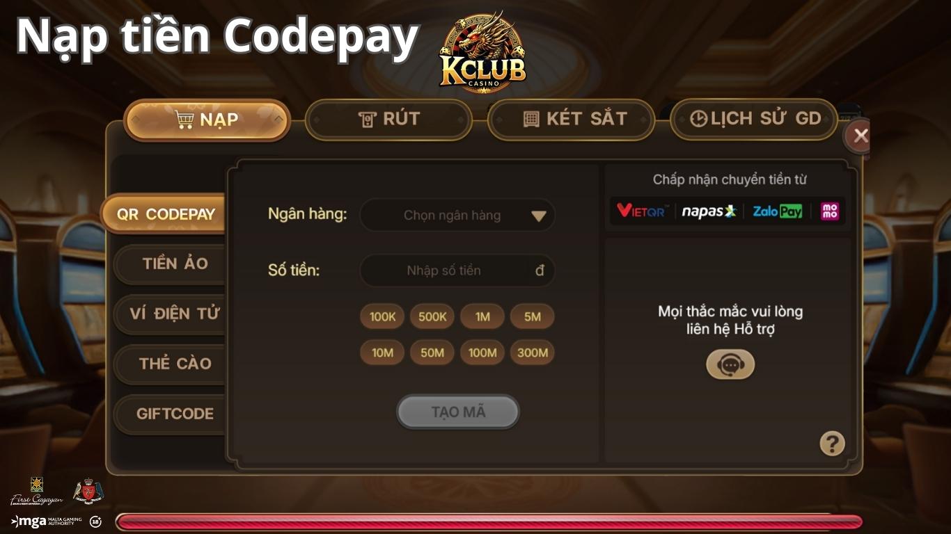 Hướng dẫn nạp tiền Kclub Phương thức chuyển khoản ngân hàng