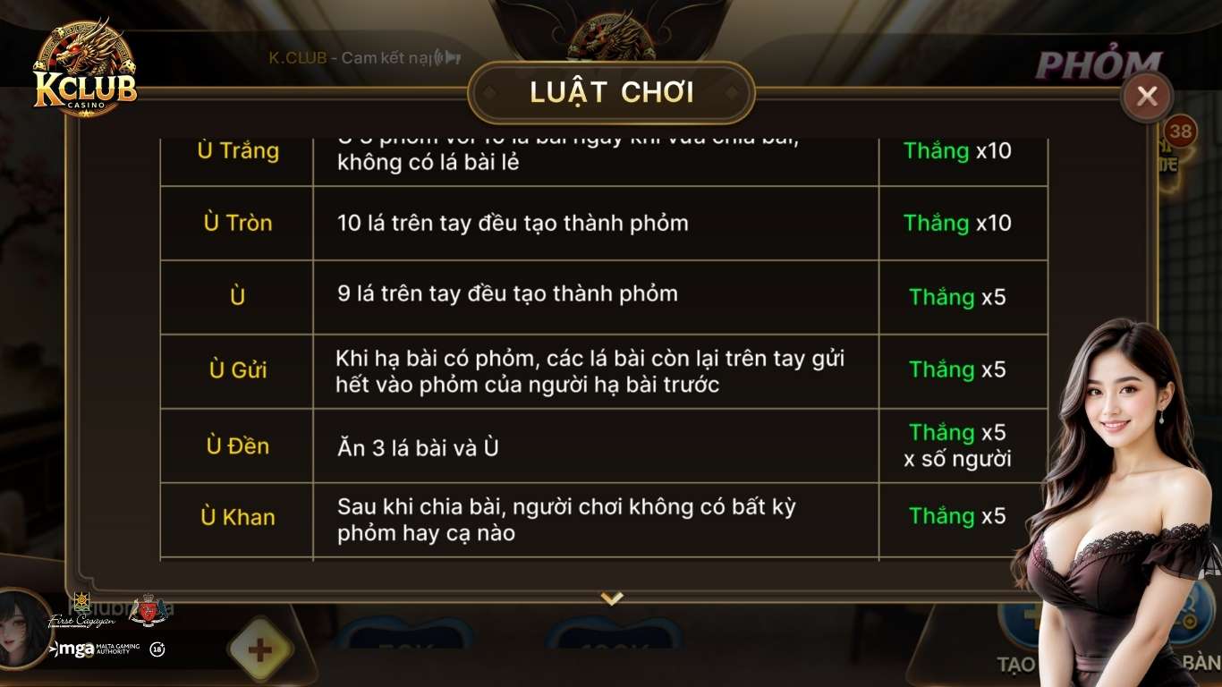 Các bước chơi phỏm tại Kclub Các bước chơi phỏm tại Kclub